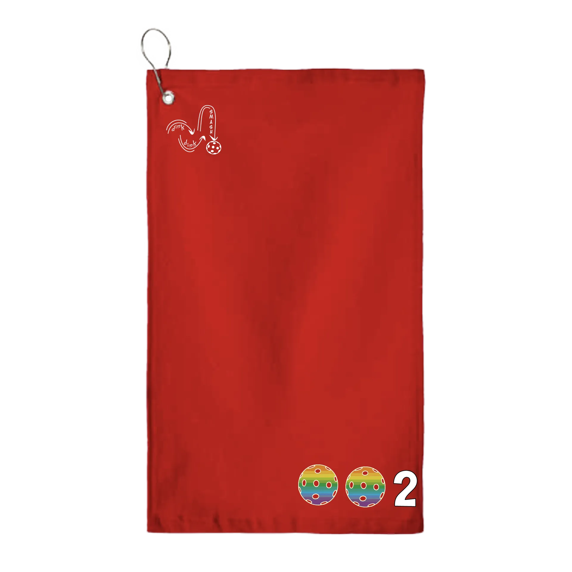 002 Pickleball (Customizable Colors) | Pickleball Court Towels | Grommeted 100% Cotton Terry Velour