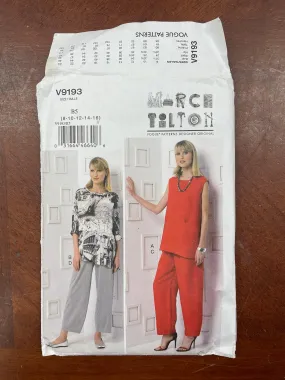 2016 Vouge 9193 Sewing Pattern -Women's Tunics and Pants FACTORY FOLDED