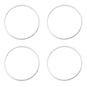 30mm Small Circle Beadable Frame Connector in Rhodium Plated Brass from the Geo Collection (4 Pieces)