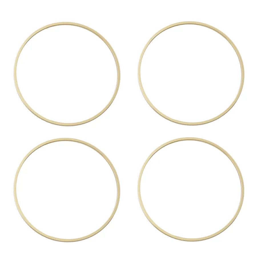 40mm Large Circle Beadable Frame Connector in Gold Plated Brass from the Geo Collection (4 Pieces)