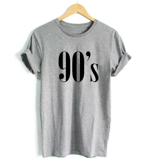 90's Letters Women T shirt Casual Funny tshirts For Lady Top Tee