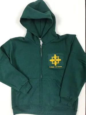 Adult Classic Zip Hooded Sweatshirt w/logo (grey or green)