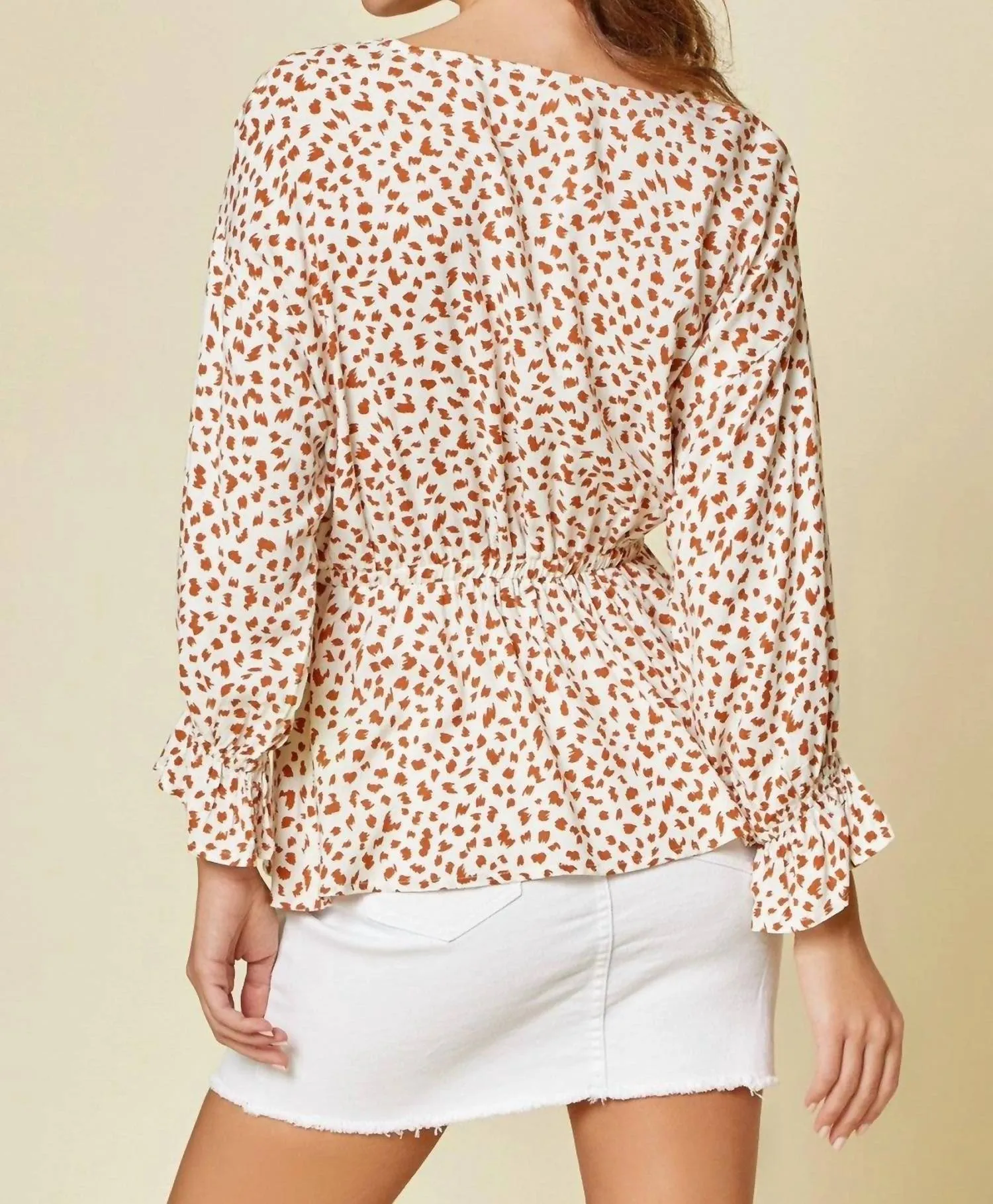 Andree By Unit - Embroidered Leopard Dolman Sleeve Top