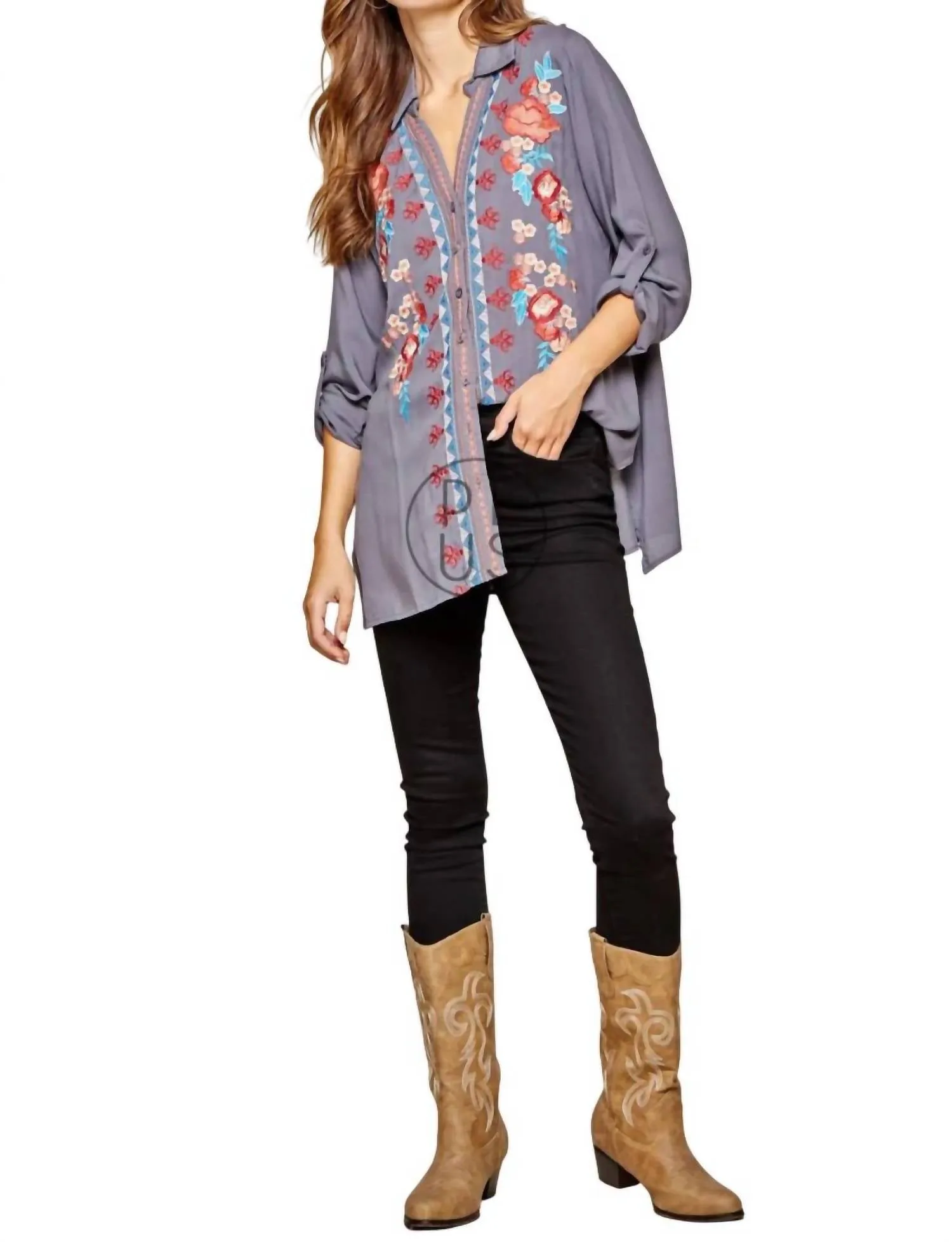 Andree By Unit - Floral Embroidered Tunic