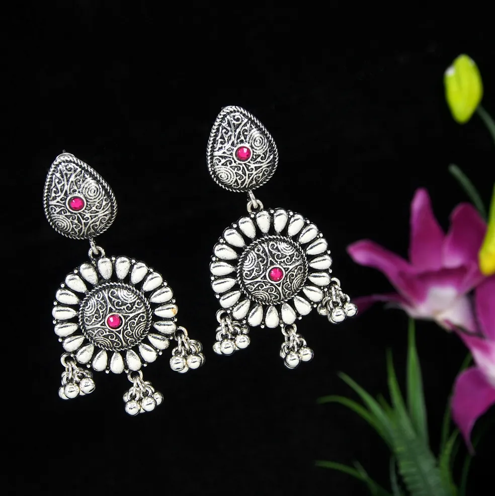 Antique Gold/Silver Plated Floral Trendy Drop Earring