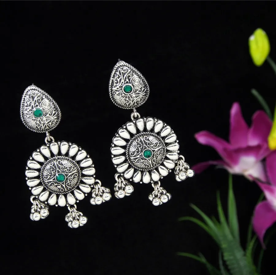 Antique Gold/Silver Plated Floral Trendy Drop Earring