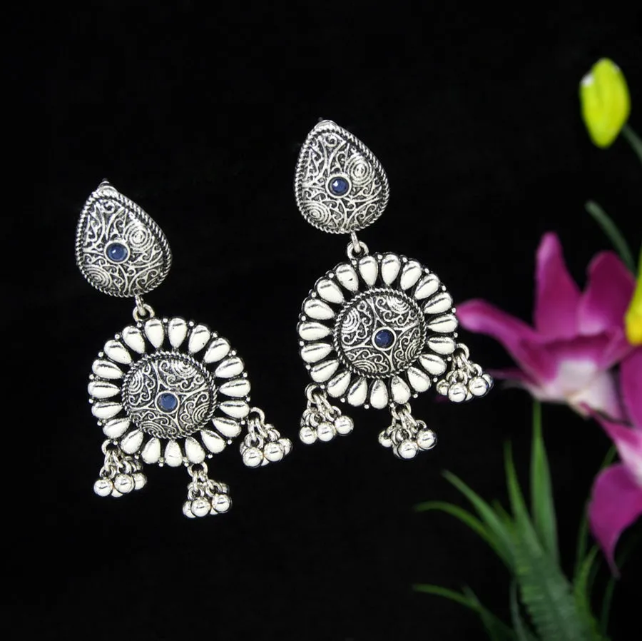 Antique Gold/Silver Plated Floral Trendy Drop Earring