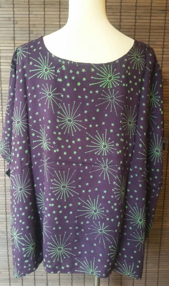 Beautiful Burgundy-Mandala Bohemian Gypsy Hippie Kaftan Top, summer top, beach top fits upto 5Xl