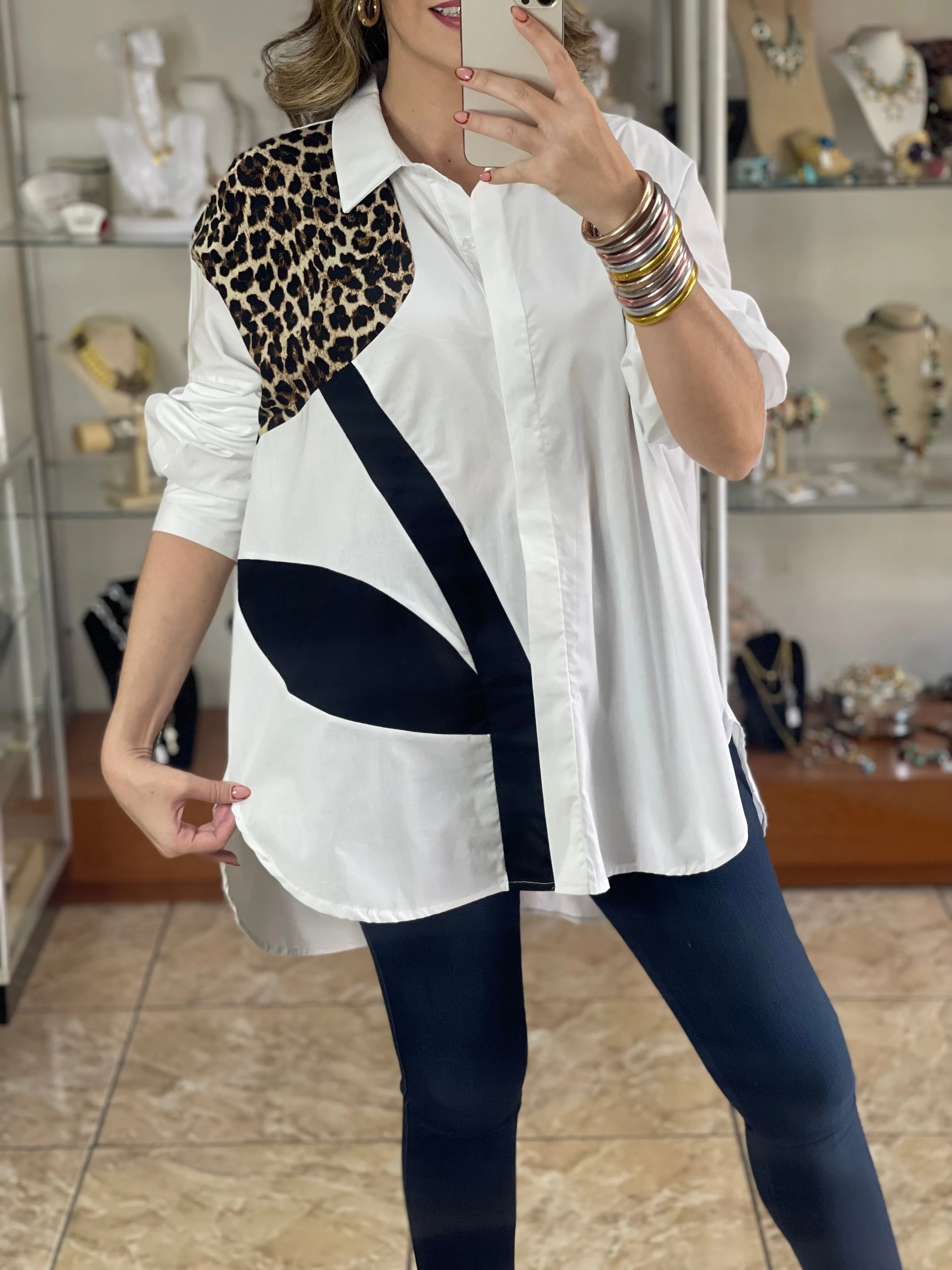 Big Flower OS Tunic Top