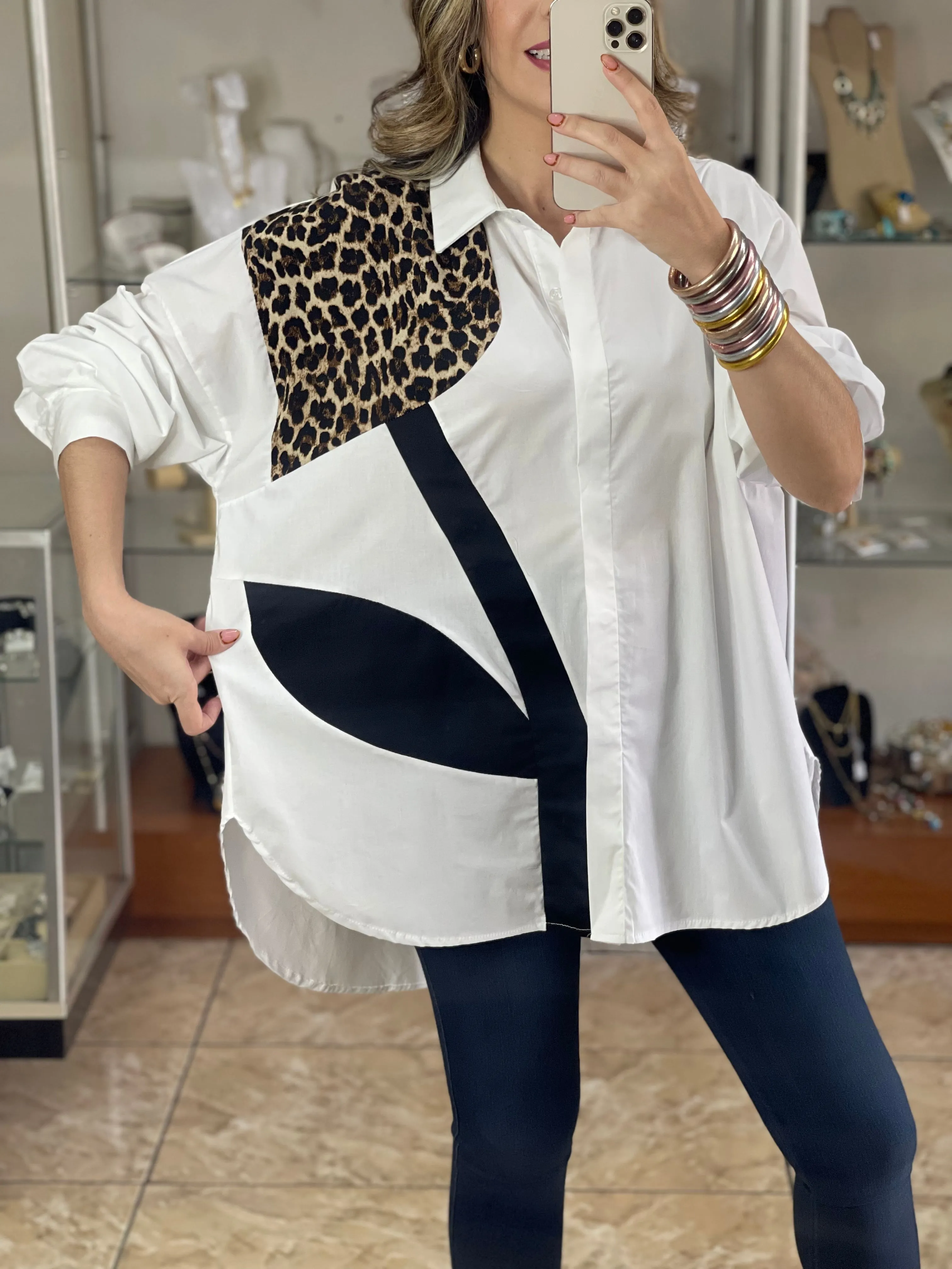 Big Flower OS Tunic Top