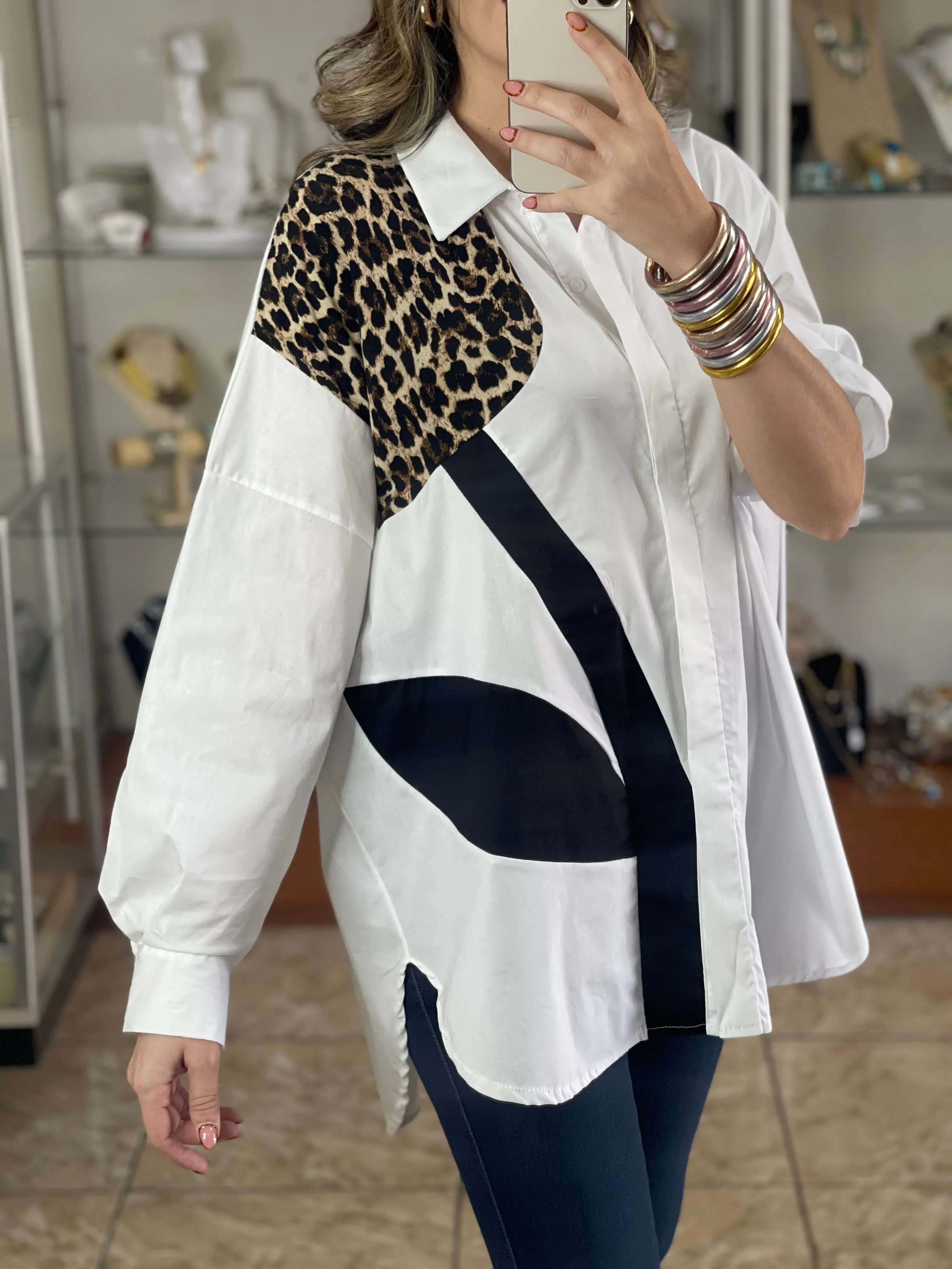 Big Flower OS Tunic Top