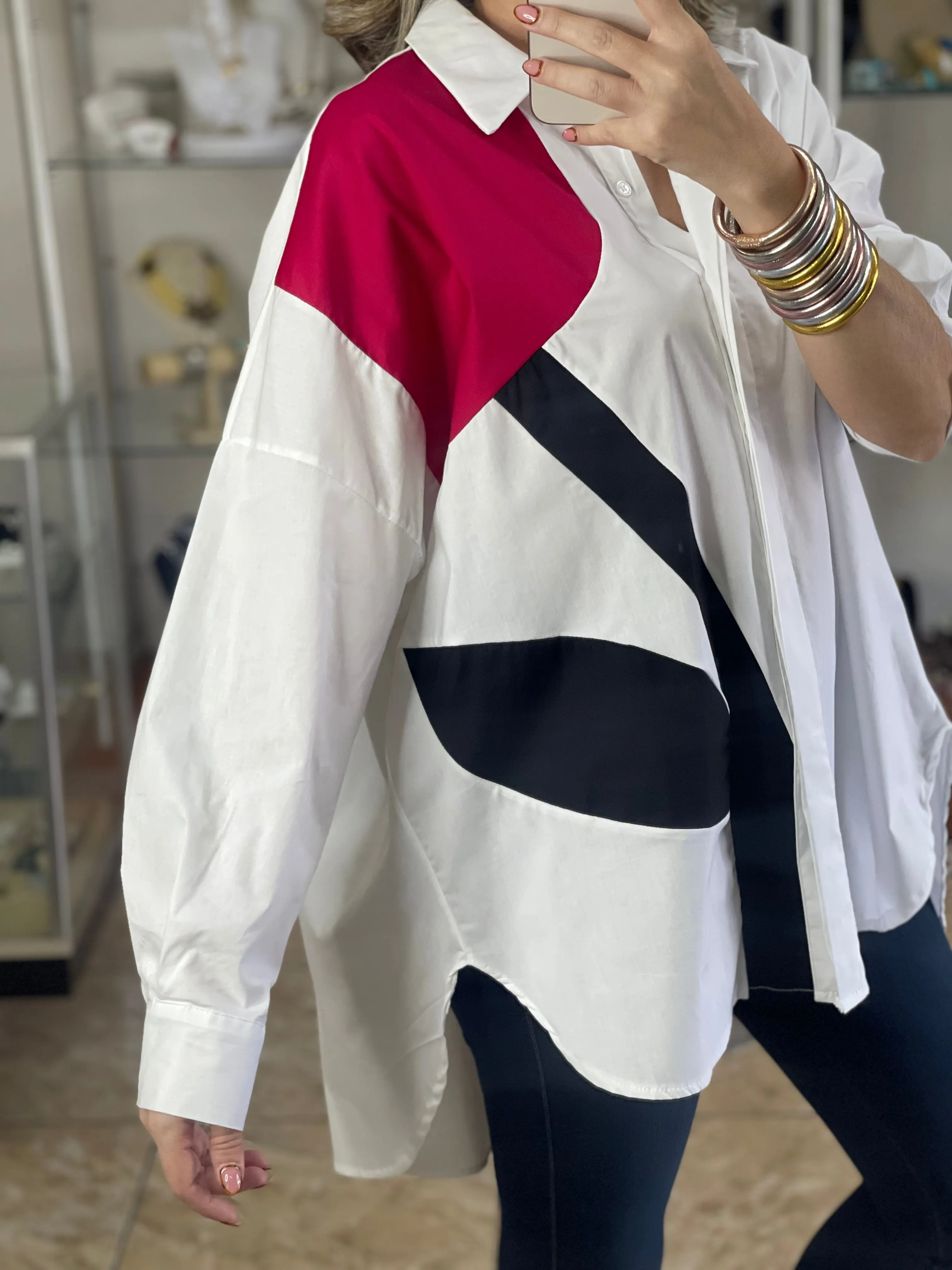Big Flower OS Tunic Top