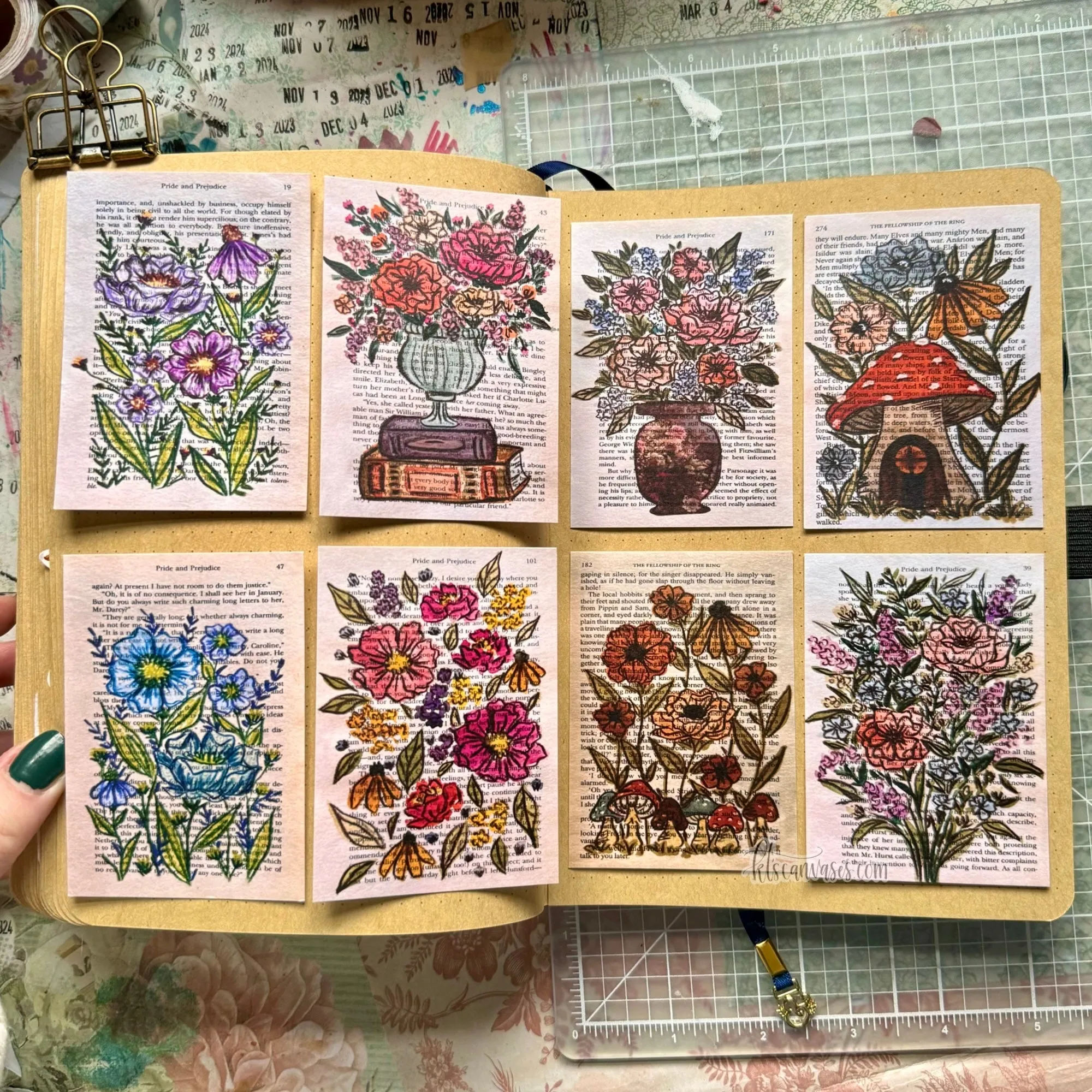 Bookish Floral Page Paper Pack (8 mini prints included)