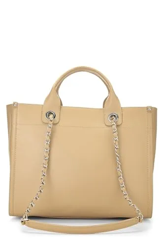 Chanel,  Beige Caviar Deauville Medium, Beige