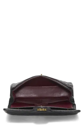 Chanel,  Black Quilted Lambskin Classic Double Flap Medium, Black