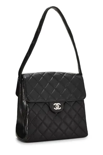 Chanel,  Black Quilted Lambskin Double Sided Tall, Black