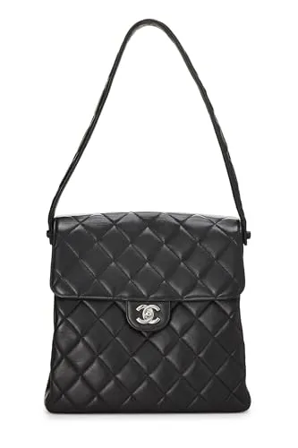 Chanel,  Black Quilted Lambskin Double Sided Tall, Black
