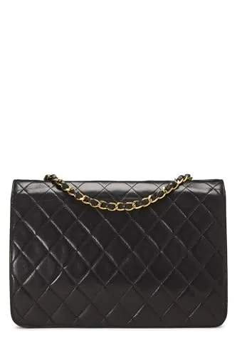 Chanel,  Black Quilted Lambskin Ex Flap Medium, Black