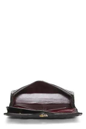 Chanel,  Black Quilted Lambskin Paris Limited Double Flap Jumbo, Black