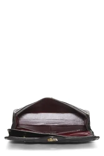 Chanel,  Black Quilted Lambskin Paris Limited Double Flap Jumbo, Black