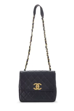 CHANEL,  Navy Quilted Lambskin Square Flap Medium, Navy