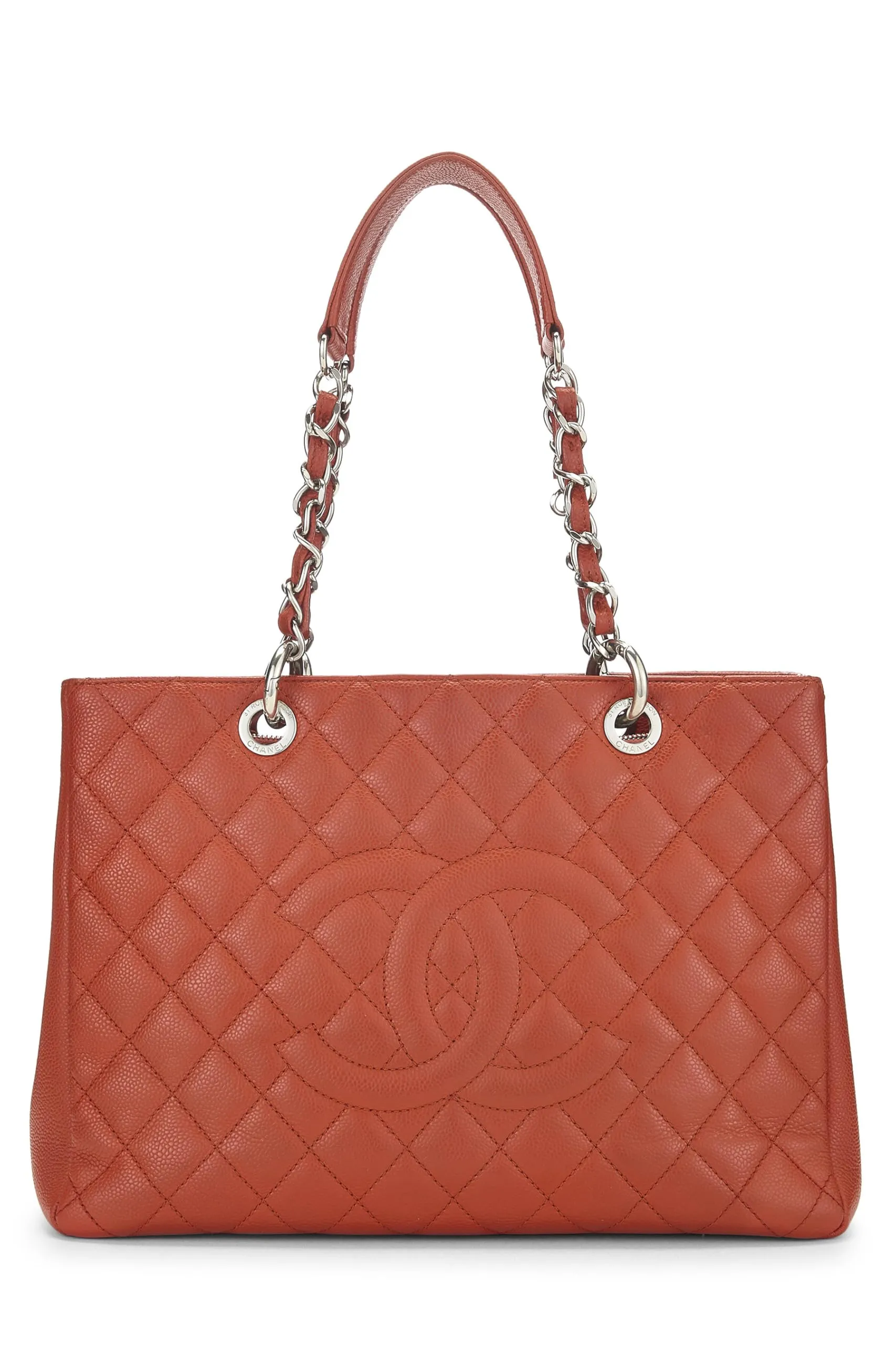 Chanel,  Orange Caviar Grand Shopping Tote (GST), Orange