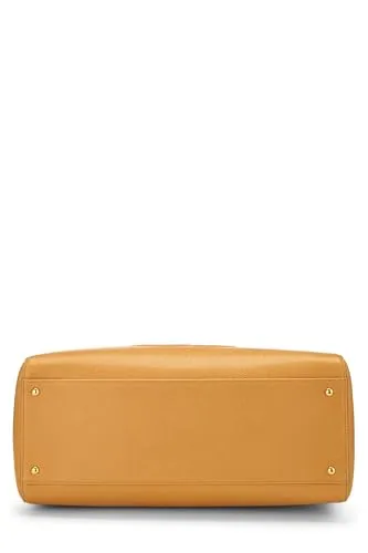 Chanel,  Orange Caviar Zip Tote, Orange