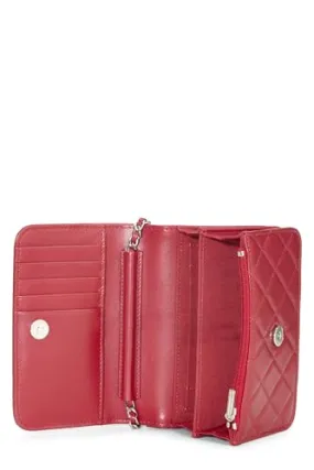 Chanel,  Red Quilted Lambskin Classic Wallet On Chain (WOC) Mini, Red