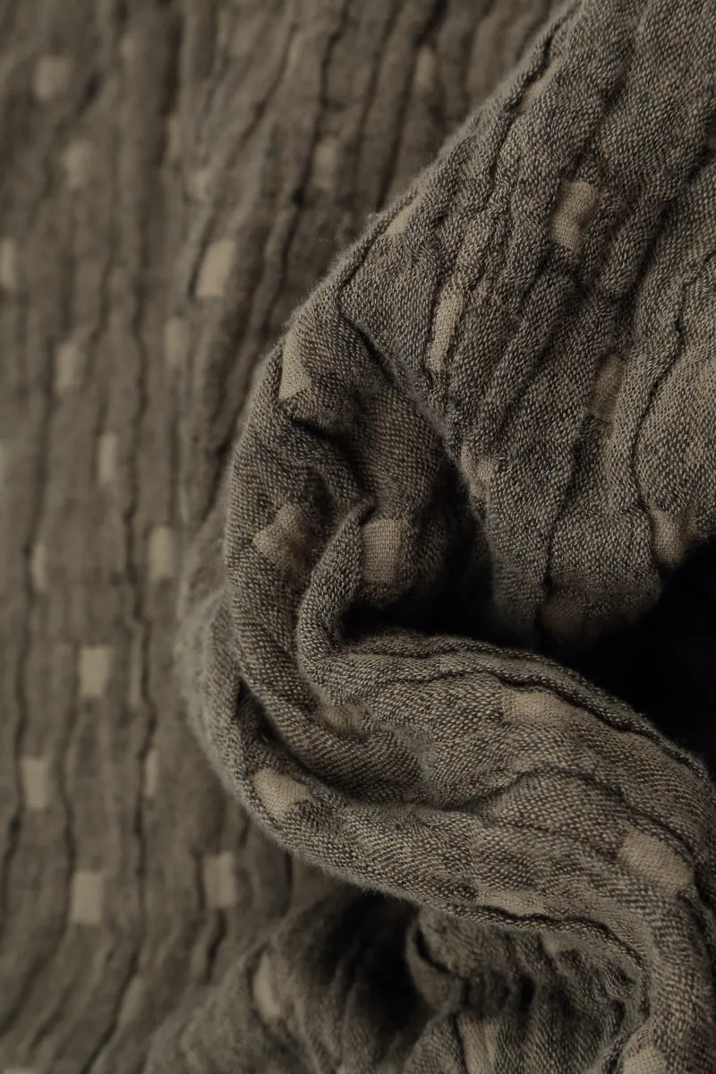 Cowl Neck Silver Sage Textured Linen Blouse