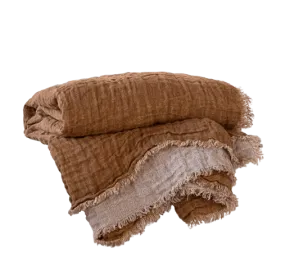 Crush Double Linen Russo/Sable Throw