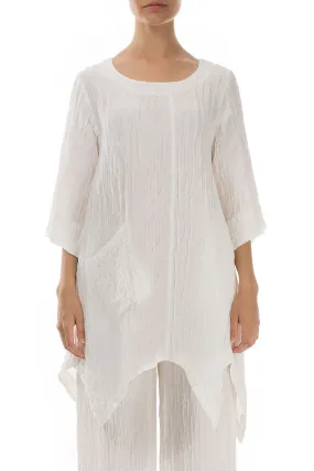 Evergreen Crinkled Off White Tunic