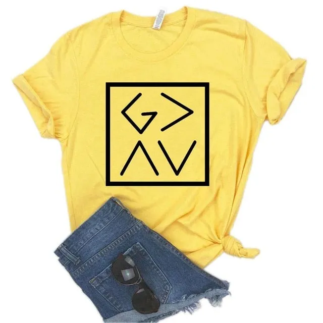 God is greater than the high and lows square Women tshirt Cotton Casual Funny t shirt Gift Lady Yong Girl Top Tee 6 Color A-1123