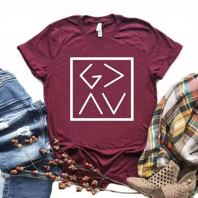 God is greater than the high and lows square Women tshirt Cotton Casual Funny t shirt Gift Lady Yong Girl Top Tee 6 Color A-1123
