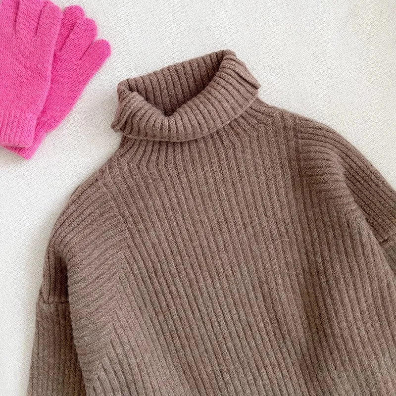 high collar mid-length sweater    S4718