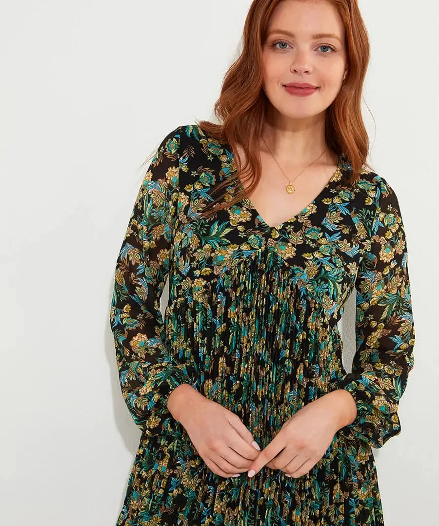 Joe Browns 8 Black Beautifully Pleated Tunic