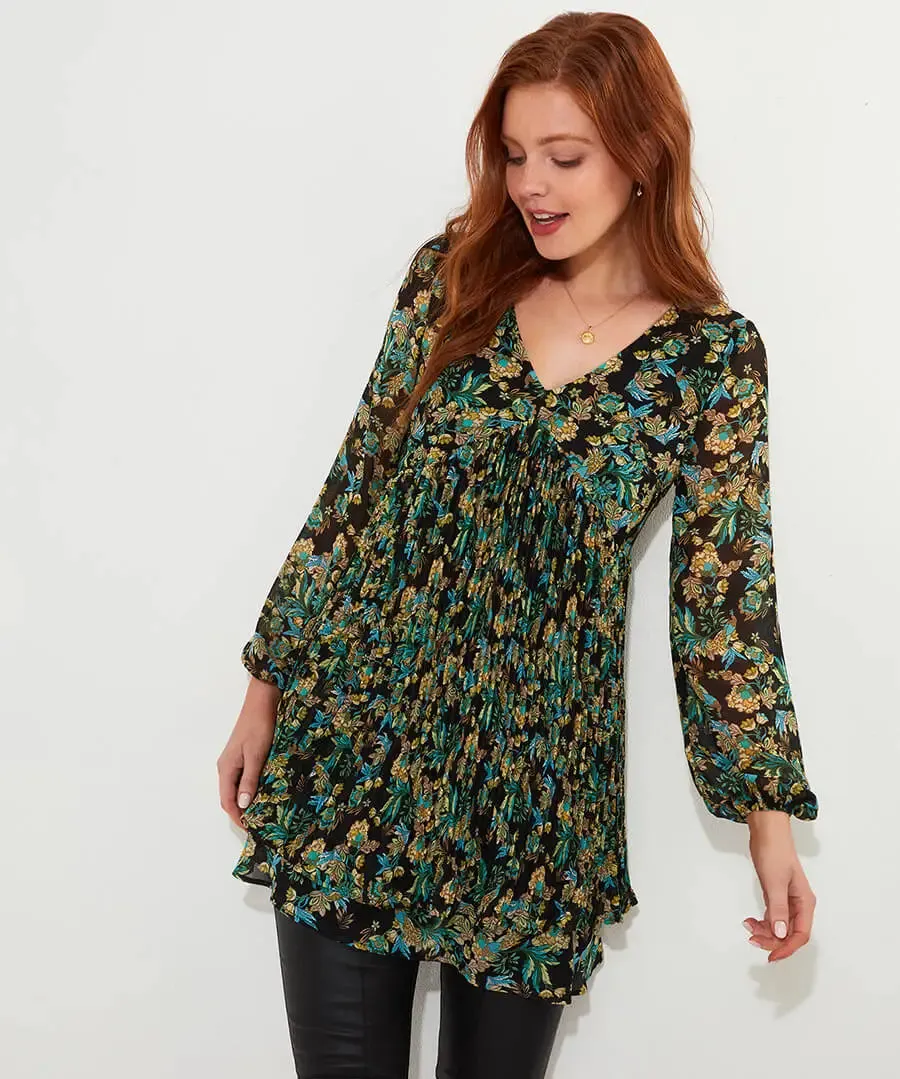 Joe Browns 8 Black Beautifully Pleated Tunic
