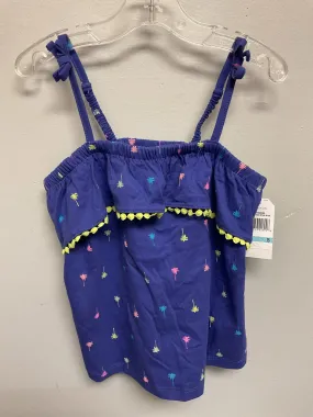 Nautica Size 5 Purple Palms Cotton Girls Tees/Polos/Tunics
