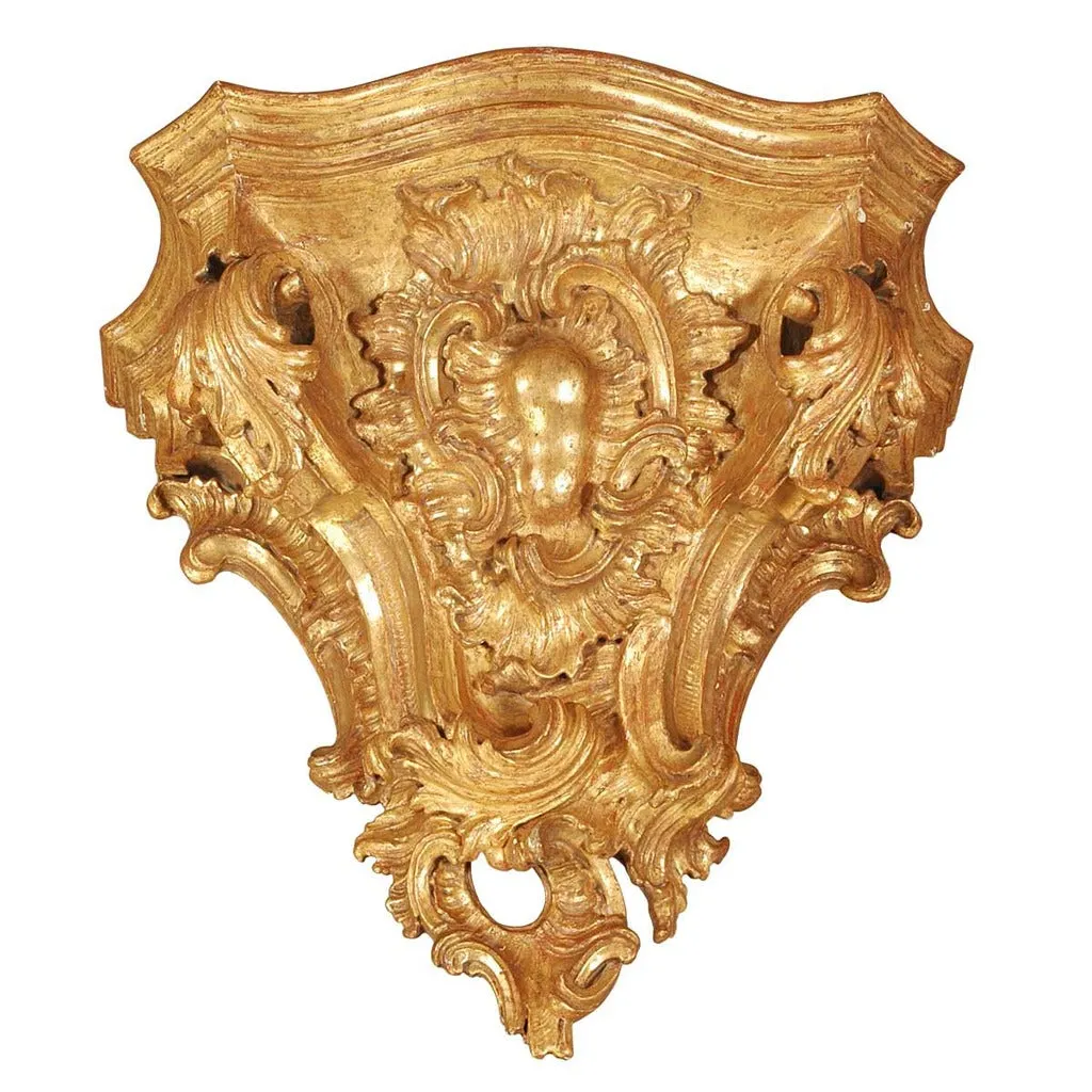 Pair of Massive Italian Gilt Brackets