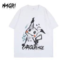 Pikachu Camouflage Short Sleeve Oversized T-Shirt