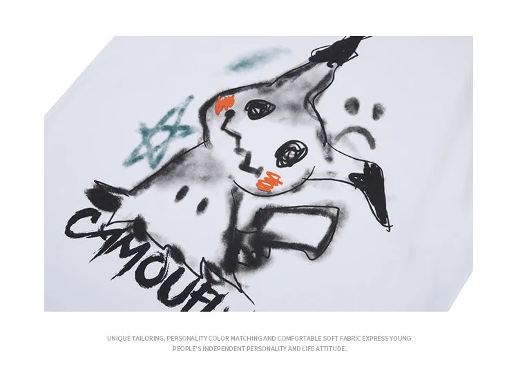 Pikachu Camouflage Short Sleeve Oversized T-Shirt