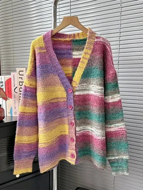 Pre Order:  Soft Stripes Gradient Knit Cardigan