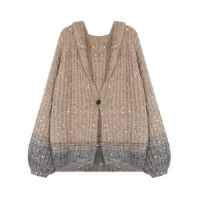 Pre Order:  Sparkly Two-Tone Knit Cardigan