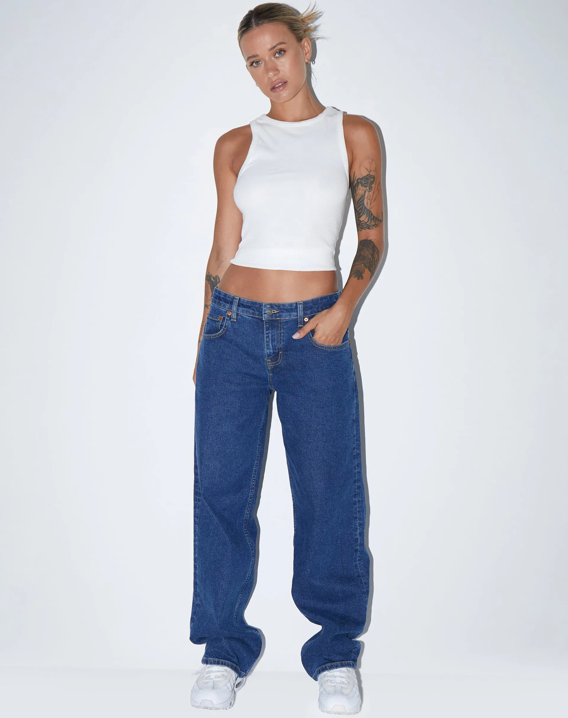 Rave Vest Top in Rib White