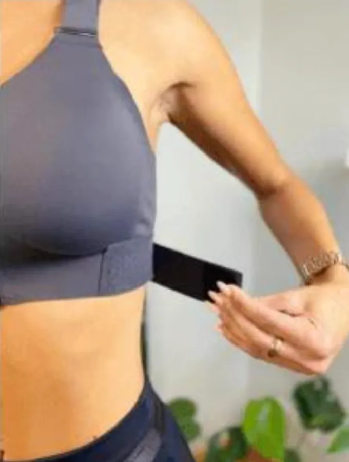 SEAMLESS FLEXI MEDIUM IMPACT BRA - SLATE