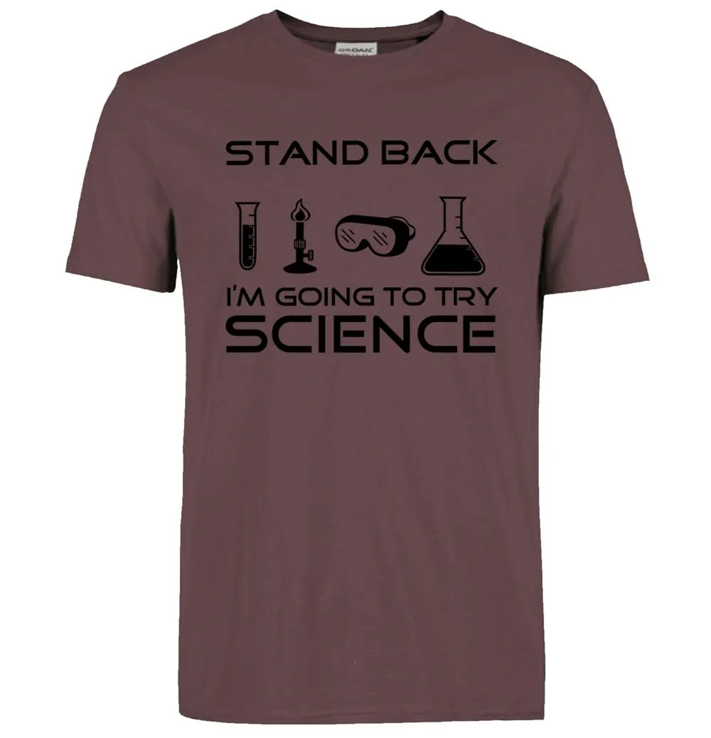 Stand Back I'm Going to Try Science Funny T-Shirt 2019 summer new fashion Streetwear Hip Hop tops tees Men Short Sleeve T shirts