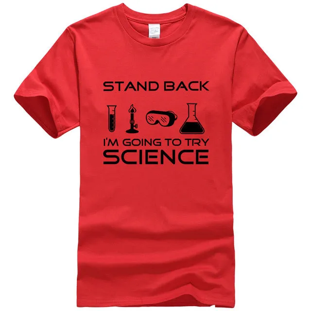 Stand Back I'm Going to Try Science Funny T-Shirt 2019 summer new fashion Streetwear Hip Hop tops tees Men Short Sleeve T shirts