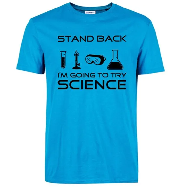 Stand Back I'm Going to Try Science Funny T-Shirt 2019 summer new fashion Streetwear Hip Hop tops tees Men Short Sleeve T shirts