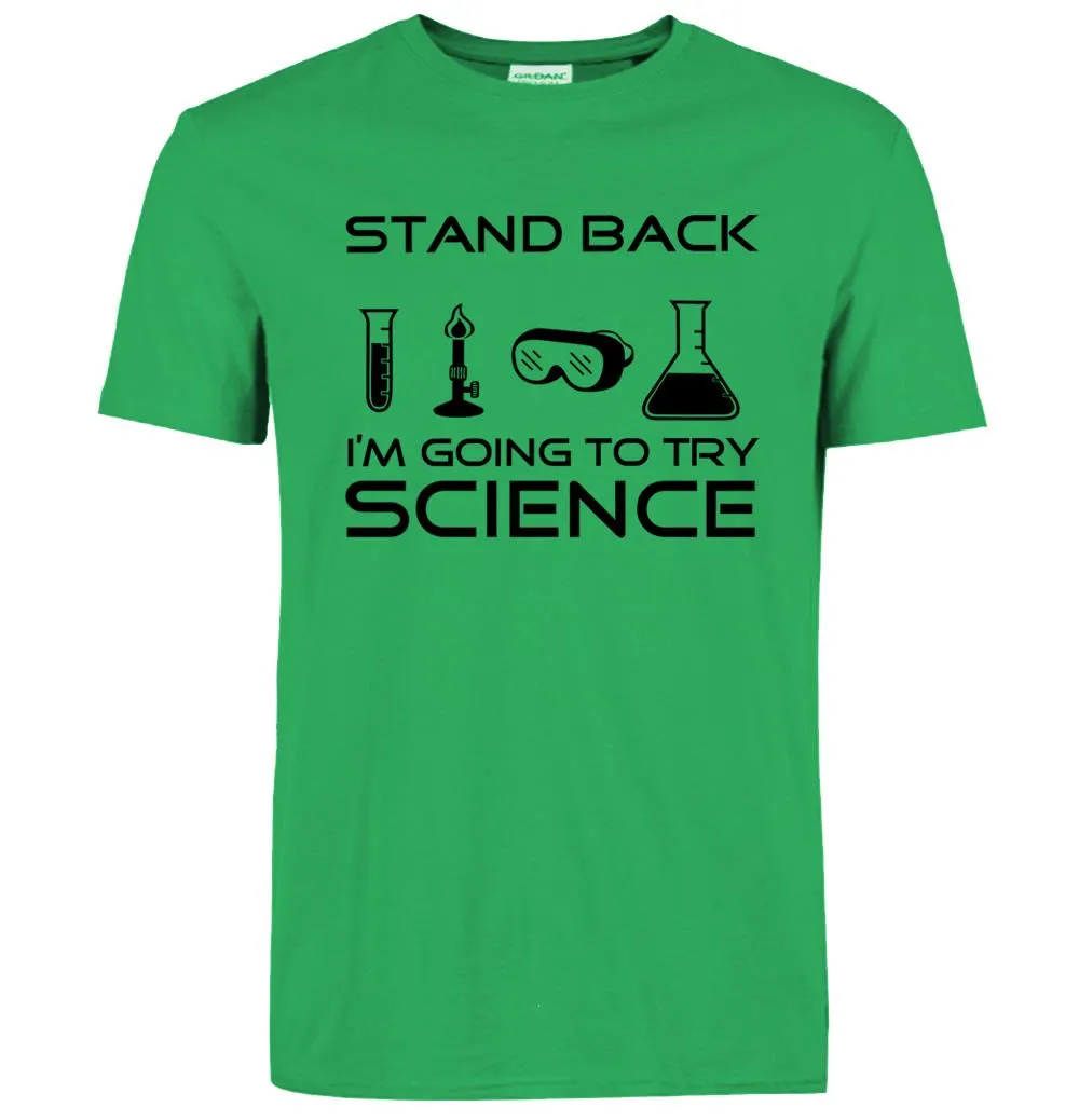 Stand Back I'm Going to Try Science Funny T-Shirt 2019 summer new fashion Streetwear Hip Hop tops tees Men Short Sleeve T shirts