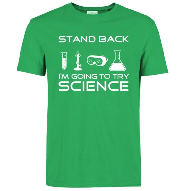 Stand Back I'm Going to Try Science Funny T-Shirt 2019 summer new fashion Streetwear Hip Hop tops tees Men Short Sleeve T shirts