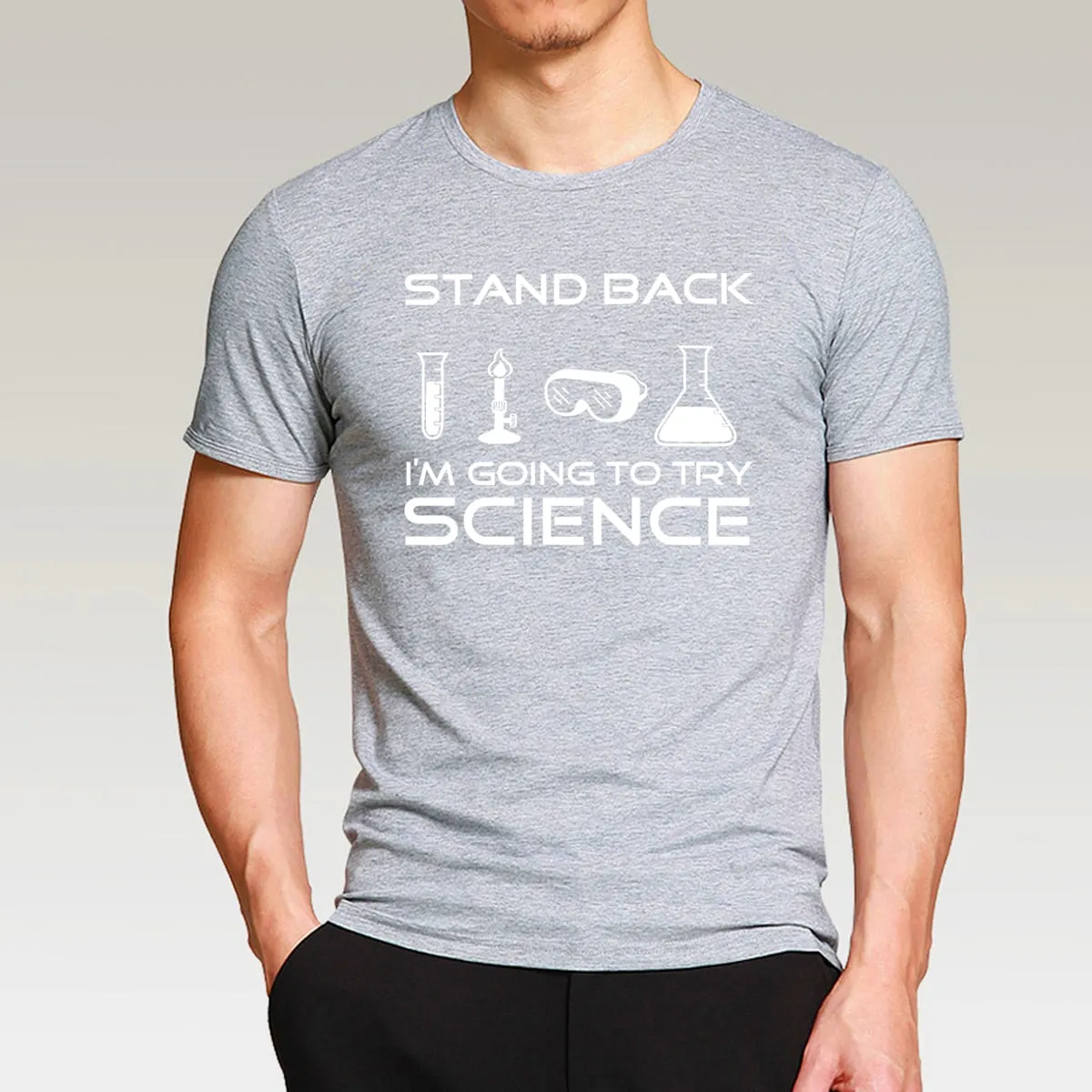 Stand Back I'm Going to Try Science Funny T-Shirt 2019 summer new fashion Streetwear Hip Hop tops tees Men Short Sleeve T shirts